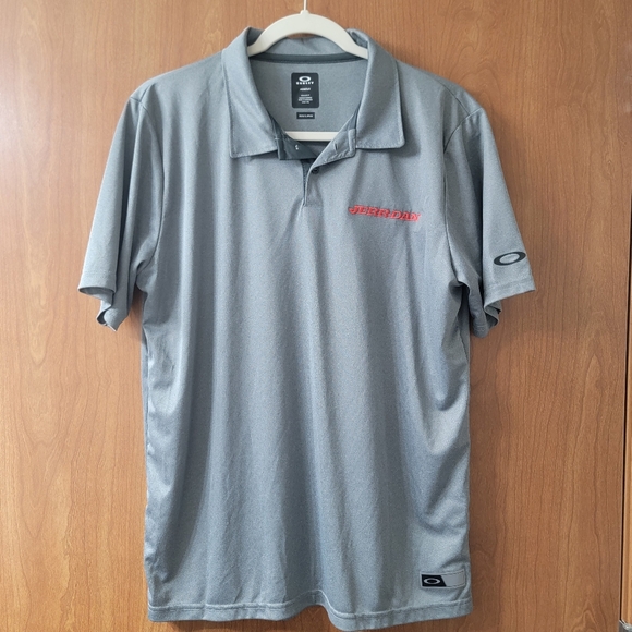 Oakley Jerr-Dan Hydrolix Polo Shirt Gray Size Small - Picture 1 of 4